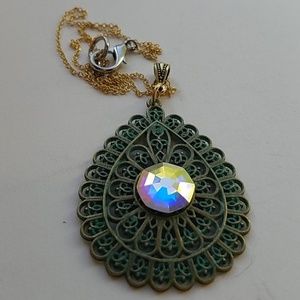 GASOLINE GLAMOUR Jewelry - GYPSY MEDALLION patina drop opal necklace new GASOLINE GLAMOUR Jewelry - GYPSY MEDALLION patina drop opal necklace new